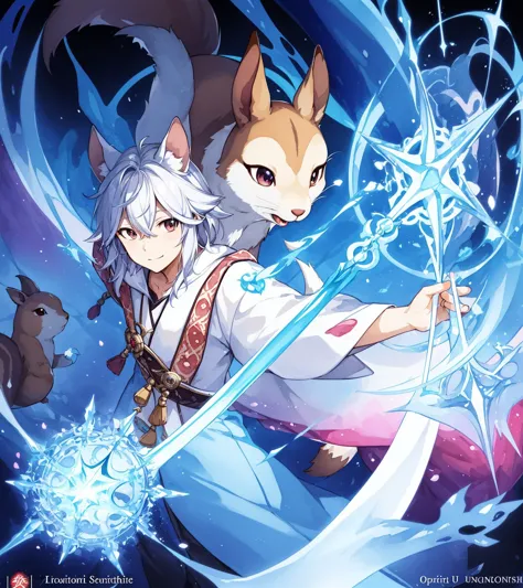 a couple of anime characters are holding swords in their hands