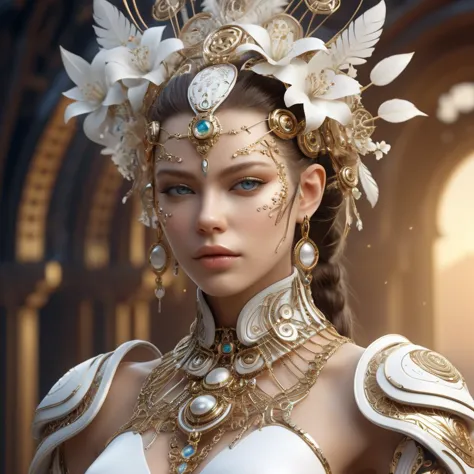 Complex 3 d render of a beautiful fascinating biomechanical female cyborg with a porcelain face, analog, beautiful natural light, rim light, 1 5 0 mm lens, aztec warrior, feathers, piercing, aztec tattoos, white blossoms, vanilla leaves and stems, sinuous roots, white blossoms, fine foliage lace, steampunk, silver gold filigree details, alexander mcqueen high fashion haute couture, pearl earring, art nouveau fashion embroidered, hexagonal mesh wire, mandelbrot fractal, facial muscles, cable wires, microchip, elegant, beautiful natural light, studio lights, rim light, highly detailed, hyperrealistic, sharp, octane render, h. r. giger style, volumetric lighting, 8 k post production
, interplanetary Digital watercolor Illustration of a summerscape sunset, by JB, Waterhouse, Carne Griffiths, Minjae Lee, Ana Paula Hoppe, Stylized watercolor art, Intricate, Complex contrast, HDR, Sharp, soft Cinematic Volumetric lighting, flowery pastel colours, wide long shot, perfect masterpiece, detailed matte painting, deep color, fantastical, intricate detail, splash screen, complementary colors, fantasy concept art, 8k resolution trending on Artstation Unreal Engine 5