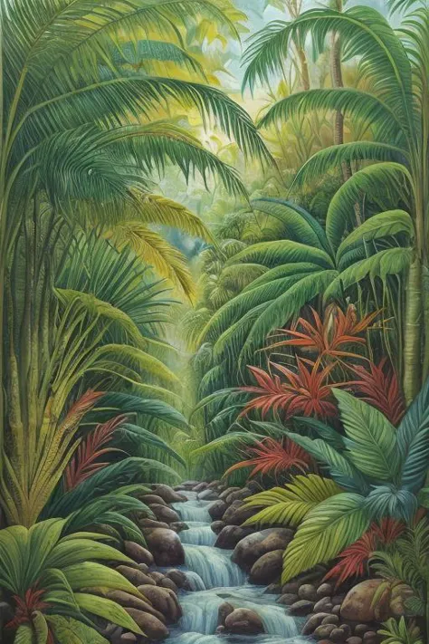 masterpiece, best quality, painting of subtropical rainforest <lora:detail_slider_v4:1>  <lora:epiCRealismHelper:1> <lora:epiCRealLife:1>