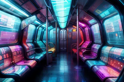 masterpiece, adstech, subway train interior, scifi, holographic, neon, detailed, best quality,  <lora:AdsTech:1> <lora:add_detai...