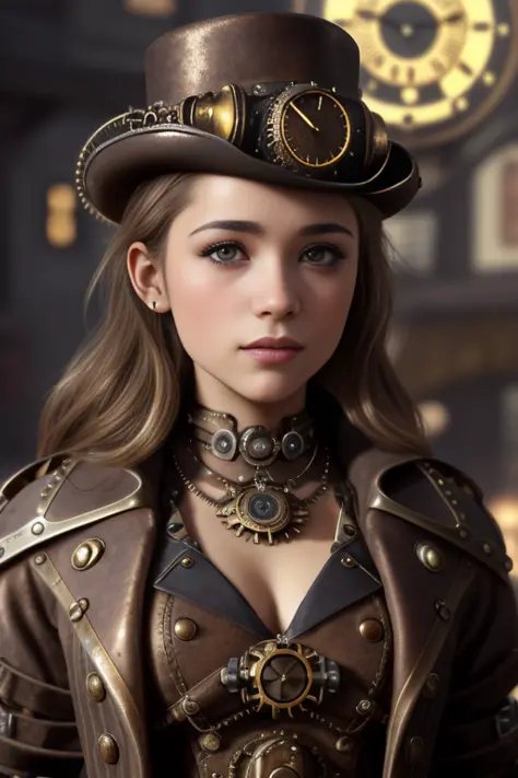 photo of BertaCastane, (front to camera), detailed european face, (aspiring facial expression), (((steampunk style close))), ((steampunk city on the background)), RAW, analog style, ultra detailed photograph, cinematic lighting, artstation, 4k, sharp focus, high resolution, detailed skin, detailed eyes, <lora:BertaCastane:0.9>