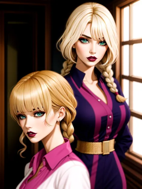 two anime characters with blonde hair and blue eyes