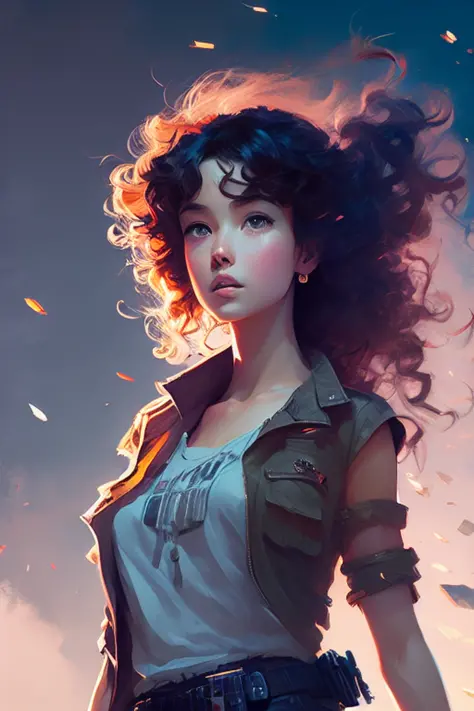 (samdoesart:1) (dreamlikeart:1) full body portrait of a beautiful young lady, curly hair, (sci-fi:1.2), masterpiece, intense shadows, ambient light, illustration, (thick outlines:1.2), cartoon, highres, drawn by Inoue Takehiko, (Diego Dayer:0.9), Jakub Rozalski, (kuvshinov:1) <kuvshinov>