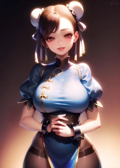 masterpiece, best quality, perfect face, perfect brown eyes with white sclera, <lora:Chun-Li_v2.0:1>, bad-hands-5, solo, 1girl, ...