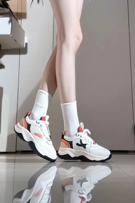 wearing sports shoes with slim legs     slender legs  细腿穿各种运动鞋