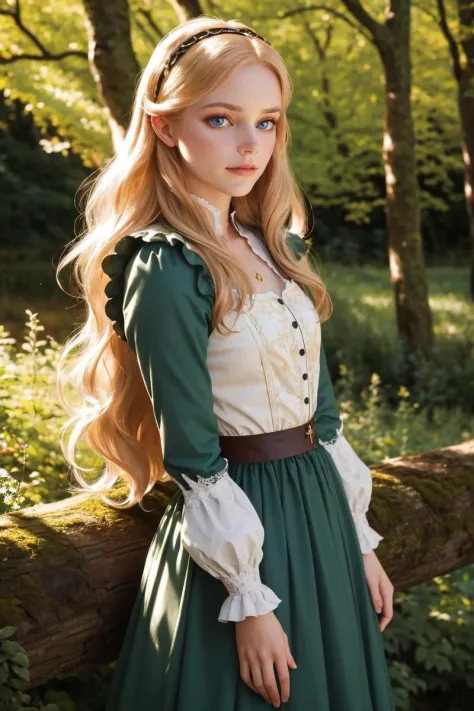 professional photo of princess eilonwy,
bodice, long sleeves, hairband, skirt, 
detailed skin, detailed eyes, lush temperate forest,
photo made with Canon EOS  in natural style photography,
popular on artstation, popular on deviantart, popular on flicker,
<lora:princess_eilonwy_v1_4:1:MIDD>