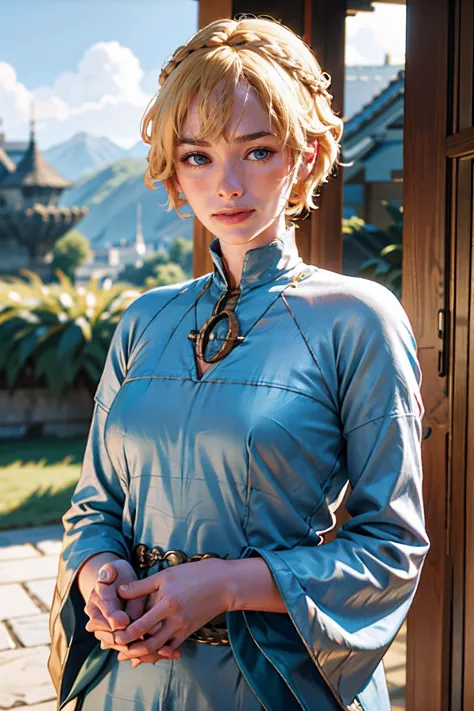 lenaheadey,a woman with long blonde hair, queen, dress,( castle, mountains:0.7), (overcast lighting:0.3) <lora:lenaheadey-000006...