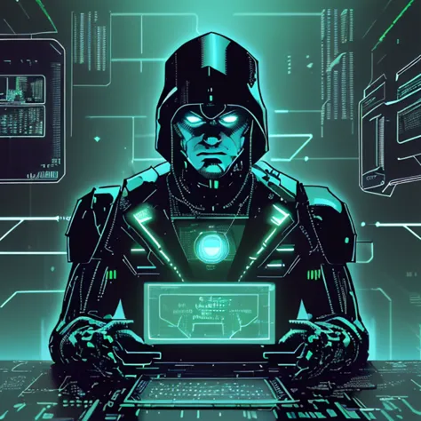 60s scifi ink comic by Jack Kirby,  A complex machine,  <lora:HackedTech:0.8> hackedtech, cyberpunk, data stream, pixelated