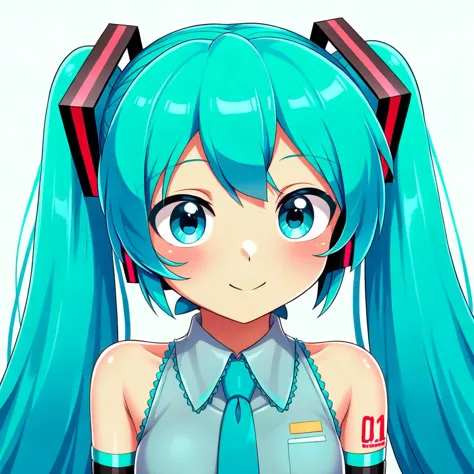 1girl, hatsune miku, upper body