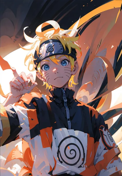 uzumaki naruto, 1boy,  <lora:Narutov2:1>, masterpiece, best quality,upper body,portrait, looking at viewer,close up,  white shir...