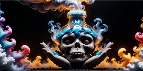 (masterpiece, high resolution, ultra-realistic:1.5), LED-lit wild blue oyster glass mushroom bongs, (multiple bongs chambers), (...