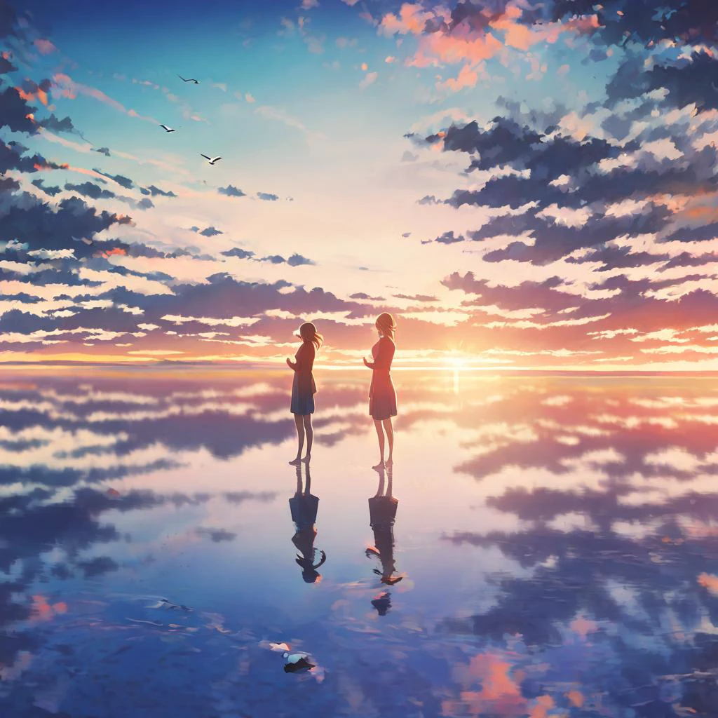 1fille, plage, oiseau, blue Ciel, nuage, nuagey Ciel, traînée de condensation, jour, colline, horizon, montagne, montagneous horizon, Océan, En plein air, paysage, rive, Ciel, seulement, lever du soleil, coucher de soleil, Crépuscule, eau, vagues, Vent, 