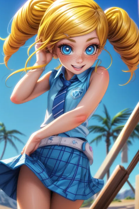 kkw-skin-det, ppgzmyk, blue eyes, blonde hair, twin drills, white shirt, neck tie, plaid skirt, blue skirt, standing, smile, mountain, river <lora:PPGZ-Miyako_Gotokuji:1>, (masterpiece:1.2), best quality, high resolution, unity 8k wallpaper, (illustration:0.8), extremely detailed face, perfect lighting, extremely detailed CG, (perfect hands, perfect anatomy), (masterpiece, best_quality, ultra-detailed, immaculate:1.3), epic, illustration, render, <lora:GoodHands-vanilla:1>, <lora:add_detail:0.5> <lora:background_detail_enhanced_simplified:0.8> <lora:more_details:0.5> <lora:colorify:1>, 1girl, solo, <lora:weight_slider_v2:-0.9> <lora:GoodHands-beta2:1>, (very sexy:1.2), ((Masterpiece)), (high resolution:1.1), (staring at viewer) (detailed face:1.2), (extremely detailed eyes:1), (perfect proportions), (perfect anatomy), (athletic body), (narrow waist), perfect teeth, intricate detail,(photorealistic:1.2), (realistic:1.1), volumetric lighting, dynamic lighting, beautiful, serene, intricate, high quality, masterful, fantasy, detailed skin texture, (blush:0.5), (goosebumps:0.5), <lora:eyelashes_slider_v3:1.2>,