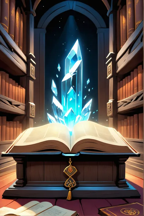 A mystical library filled with ancient Celtic manuscripts and glowing crystals, with shafts of light highlighting the dust motes in the air., illustration, 3d, cartoon,
high resolution, high quality, detailed, masterpiece, hdr, sharp,
[Chinese Ink Painting style],[ basety style], 
BREAK
score_9, score_8_up, score_7_up, score_6_up , amazing, beautiful, breathtaking, astonishing, brilliant, incredible,