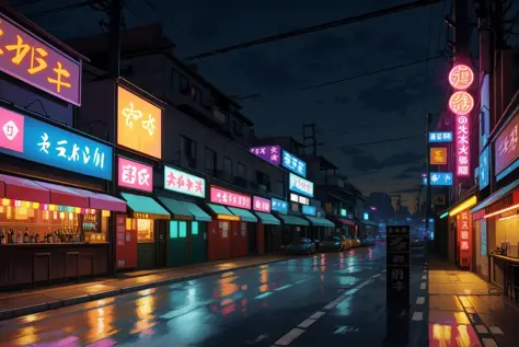 best quality, high resolution, distinct image, oil painting (medium), highly detailed, dmt,
Nightlife, Night city, Cyberpunk city, futuristic cityscape. Neon lights, (skyscraper:1.1), neon lights, neon trim  ,cloth sign, ramen stall, night club. bright city lights, exotic car. alcohol, bar, ramen, soup stall ,alcohol bottles, ((Power lines, utility pole)), (stars in sky, moon, clouds