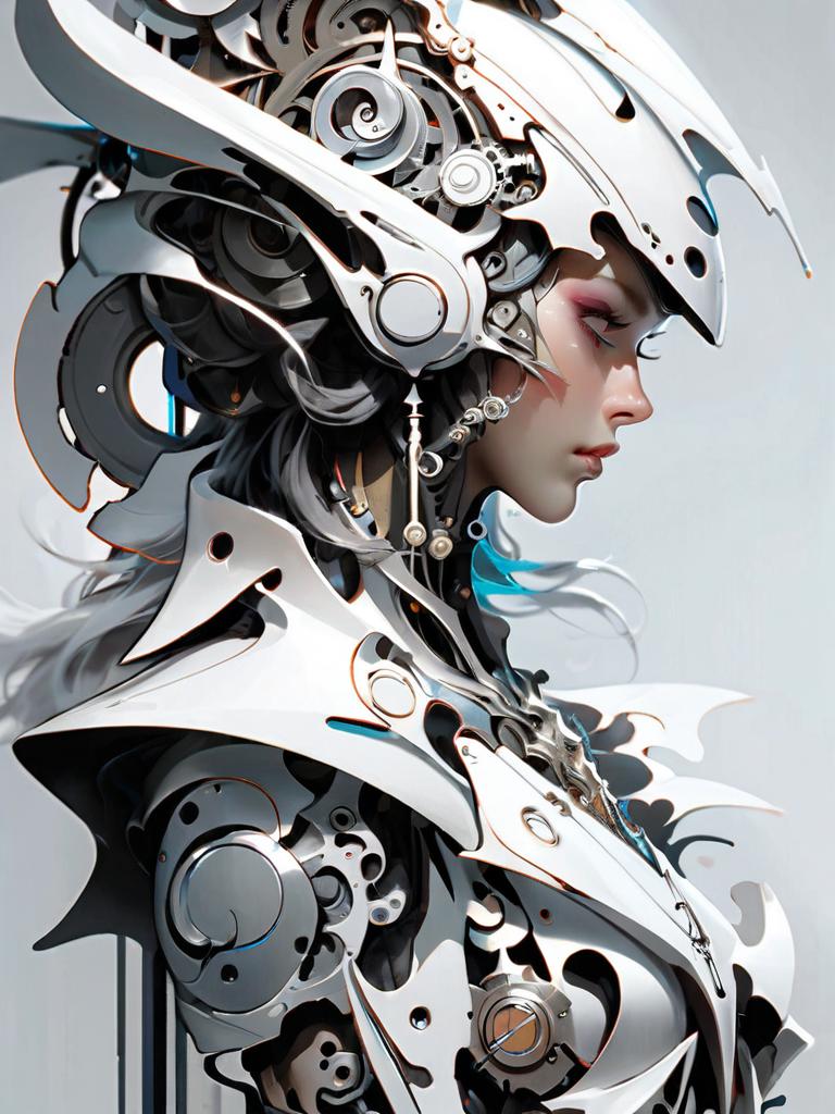 A close up of a woman with a futuristic helmet on - SeaArt AI