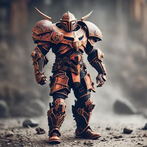 photo of intimidating (neonmutation grimknights:1) future cyber centurion standing, style by mushroomlove