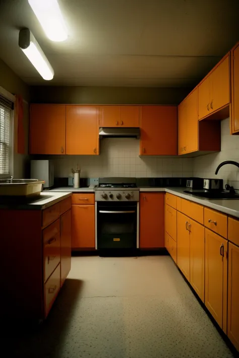 there is a kitchen with a stove