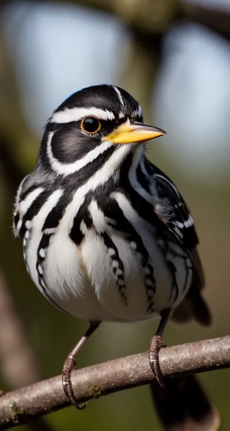 araffe bird perched on a branch with a blurry background