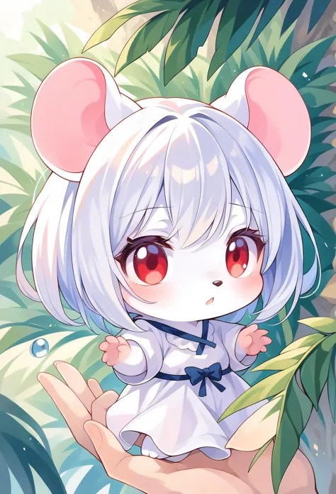 score_9, score_8_up,score_7_up,source_furry, source_ anime,
mouse, human,anthro, 1girl, chibi, white hair, red eyes, worried, wh...