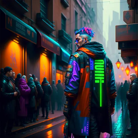 (best quality,masterpeace),full body shot,(hyperdetailed colourful),
((detailed cyberpunk man head)), 
, hdr, dramatic, cinemati...