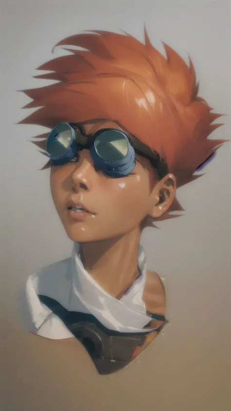 a painting of a boy with sunglasses and a scarf