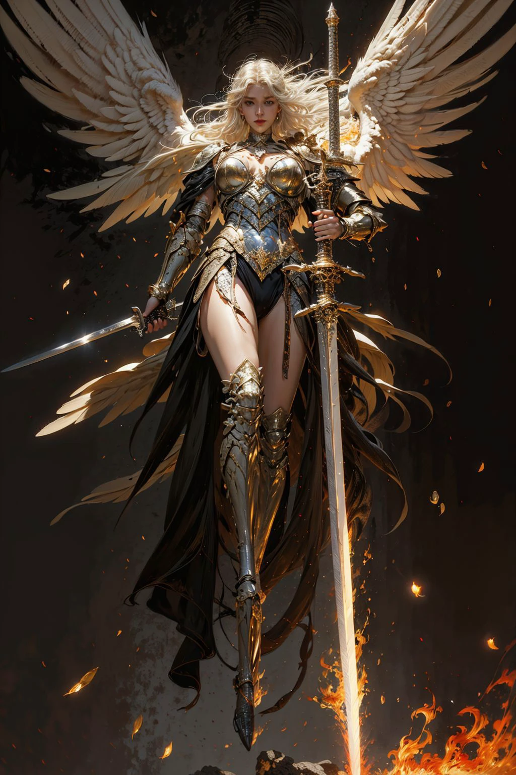 Angel,huge sword,, (masterpiece, best quality, high quality, highres, ultra-detailed),