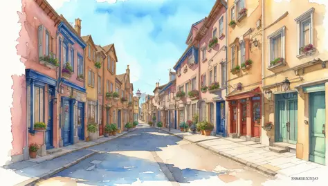 spectacular,professional high quality (pen ink + watercolor)  of a 
 streets close shot, 
( style of Simone Ridyard),
 <lora:theovercomer8sContrastFix_sd15:0.7>