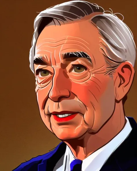 Mr. Rogers, drawn perfectly in the style of sda <lora:SDA-style_V15_Reged:0.9>, large perfectly drawn eyes