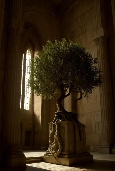 ((KODAK digital color))((Ancient olive tree in Holy of holies))Photo Masterpiece 8k wallpaper((inner sanctuary 
temple of  [Aaro...