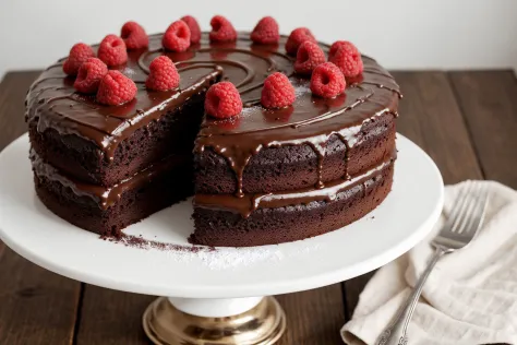 delicious chocolate cake on a table