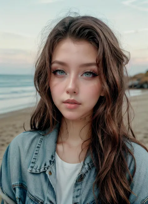 RAW Photo, professional color graded, BREAK portrait photograph of girl Ed3nIvy, ((greenish blue eyes)), (makeup, eyeliner), wea...