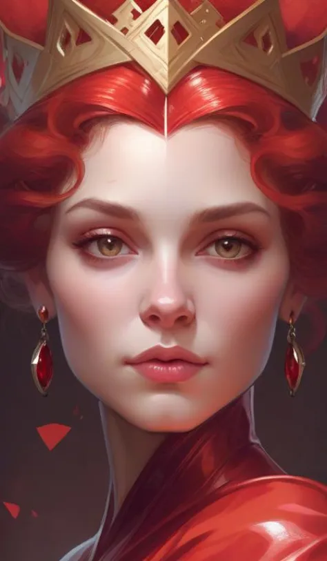 portrait of red queen, intricate, elegant, highly detailed, digital painting, artstation, concept art, smooth, sharp focus, illu...