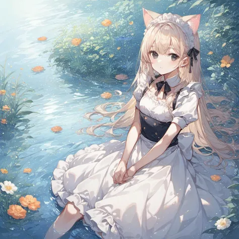 source_anime,score_9, score_8_up, score_7_up, score_6_up, score_5_up, rating_safe,
(girl:1.5),(long hair,delicate detailed black eyes, nice outfit,bangs,maid dress,cat ears, sitting), (close up,waist)
<lora:backgroundsetXL:0.6>background,river