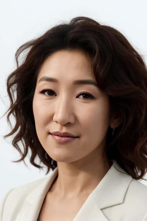 <lora:sandra oh v1.0:0.8> sandra oh, woman, ultra-realistic, highly-detailed, 4k, masterpiece, white background, face, close-up, soft light, shadows, smile, makeup, lipstick,