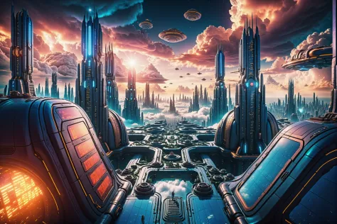 a futuristic city with futuristic buildings and a futuristic sky