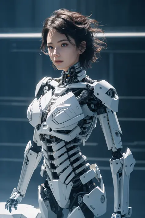 <lora:1girlmix:0.5>, complex 3d render ultra detailed of a porcelain woman cyborg, 1girl, (natural skin texture, realistic eye details:1.2), robotic parts, beautiful soft light, rim light, vibrant details, luxurious cyberpunk, hyperrealistic, anatomical, f...