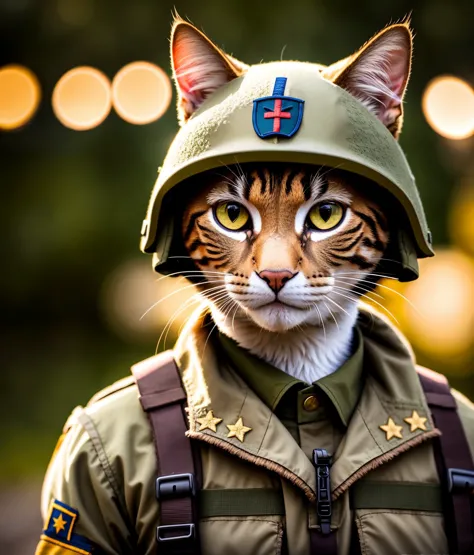 araffe dressed as a soldier with a helmet and a cross on his chest