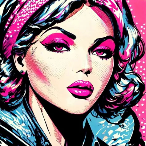 estilo gráfico, un retrato de labios rosados.