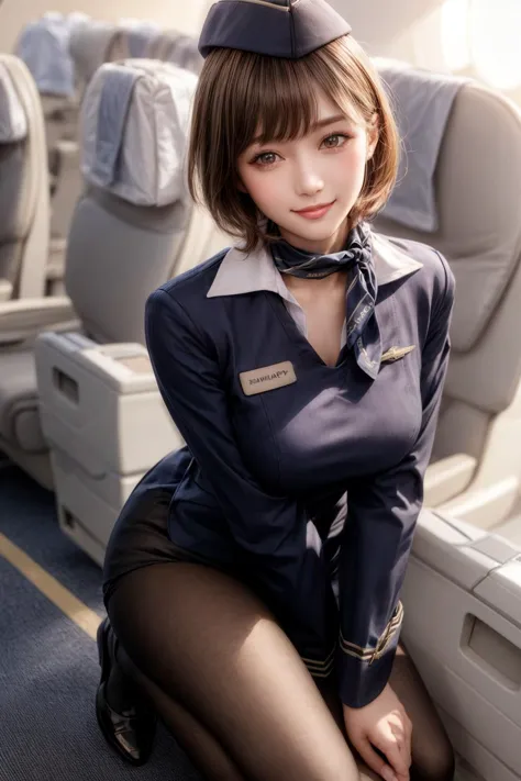 (stewardess clothes :1.3),japanese,pantyhose,inside the plane,gold clothes,sitting on the fast class seat,(Full body shot:1.1), neckerchief,stewardess cap,
<lora:aeroflot_2LYCO:0.9> Stewardess,dark blue uniform,garrison cap,<lora:JapaneseDollLikeness_v10:0...