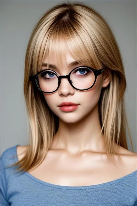 rubia con gafas, perfecteyes eyes, <lora:lora_perfecteyes_v1_from_v1_160:1>