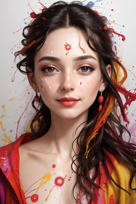 style-paintmagic (masterpiece:1.4),ultra-detailed,(best quality), illustration, (Depth of field) Beautiful girl, (depraved pose seducing a man), looking at viewer