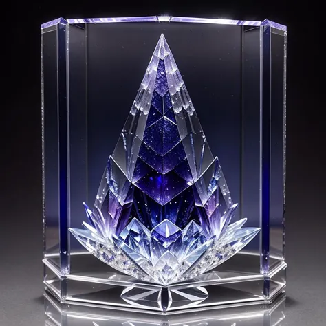 tanzanite, intricate crystal formations that resemble frozen flowers, capturing the magic of nature,  inside (( gemstone display...