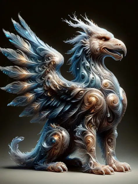 award winning photograph of a griffin with majestic wings made of ral-czmcrnbw and ral-cnvctncrnts in wonderland, magical, whimsical, fantasy art concept, steampunk, intricate details, best quality, masterpiece, ultra shartp, hyper realistic, realism <lora:ral-cnvctncrnts:0.8> <lora:ral-czmcrnbw:0.8>