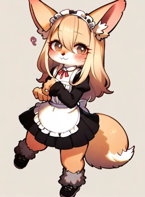 1girl, fox girl, looking at viewer, smile, maid dress, furry  <lyco:rikoseStyle_v1TrainingDataEdition:1.0>