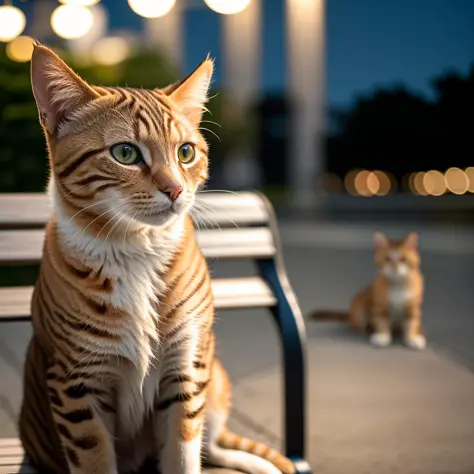 RAW photo, absurdres, high quality, photorealistic,
cat, dog, looking at viewer,
outdoors, night, park bench,
8k uhd, dslr, film...