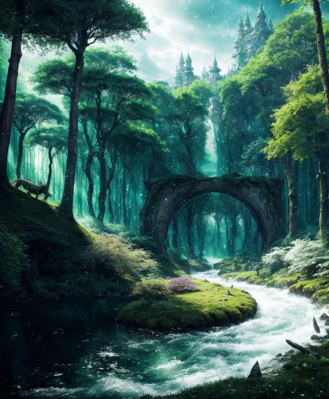 The kingdom of Eldoria stood in the midst of a mystical forest, its towering trees adorned with emerald leaves that shimmered wi...