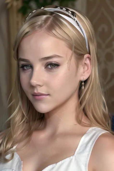 real, masterpiece, best quality, (detail skin texture, ultra-detailed body),
<lora:AbbieCornish_smf_lora_v02-000004:1>, 1girl, 4b6i3c-smf, solo, blonde hair, hairband, realistic, long hair, lips, white shirt, upper body, brown eyes, smile