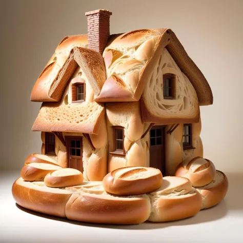 house made of bread  <lora:Bread:0.0.6>,
