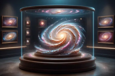 small colorful mad-spiral-galaxy in display case, museum in the background<lora:DisplayCaseXL:0.7>  <lora:Spiral_Galaxies_SDXL:0...